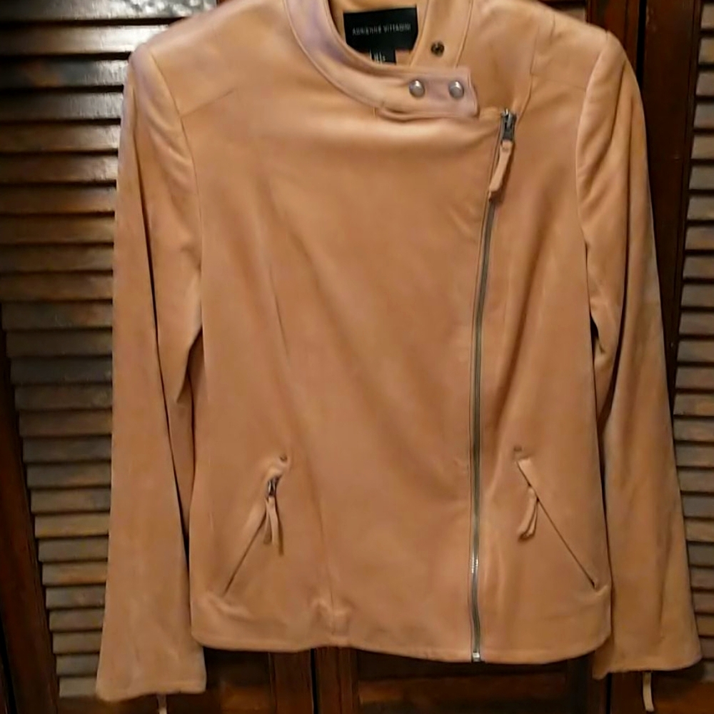 Faux Suede Brown Moto Jacket